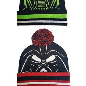 New Star Wars Pom Bennie hat one size Winter Cuff Darth Vader Rouge one